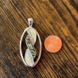 Lia Sophia, Elegant Silver and Abalone Pendant